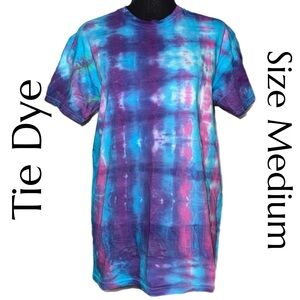 Handcrafted - Tie Dye T-Shirt – Vibrant Handmade - Boho Unisex Top - Size Medium